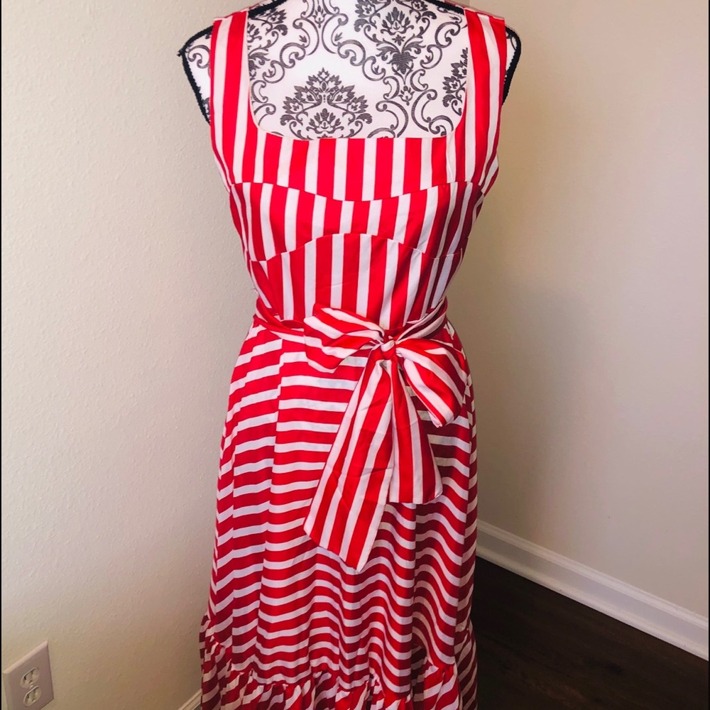 Vintage Red and White Striped Dress